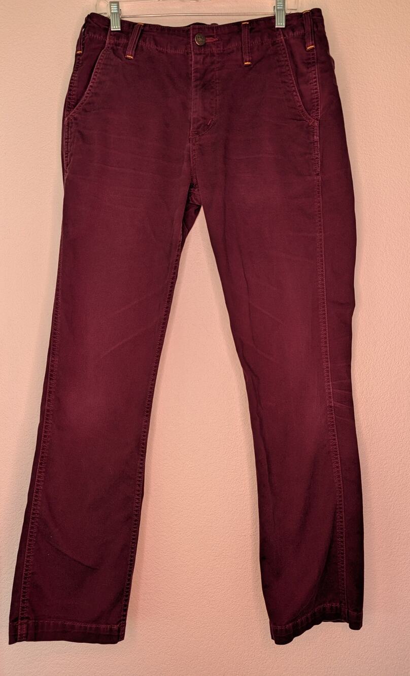 Edwin Exclusive Vintage Rare Japan Men 32 Burgundy Pants Unique Retro Streetwear
